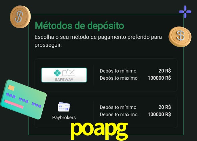 O cassino poapg oferece uma grande variedade de métodos de pagamento